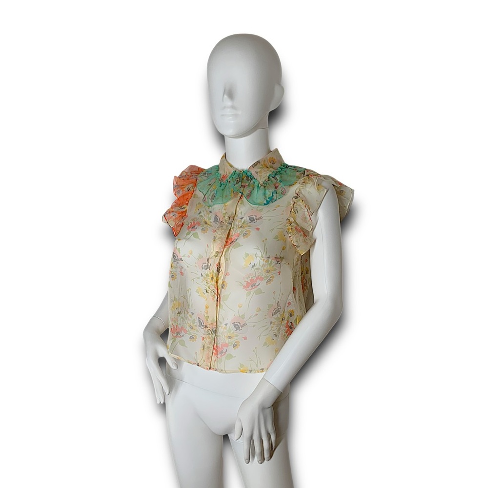 Christoper Kane SS18 Ruffle Floral Button Down